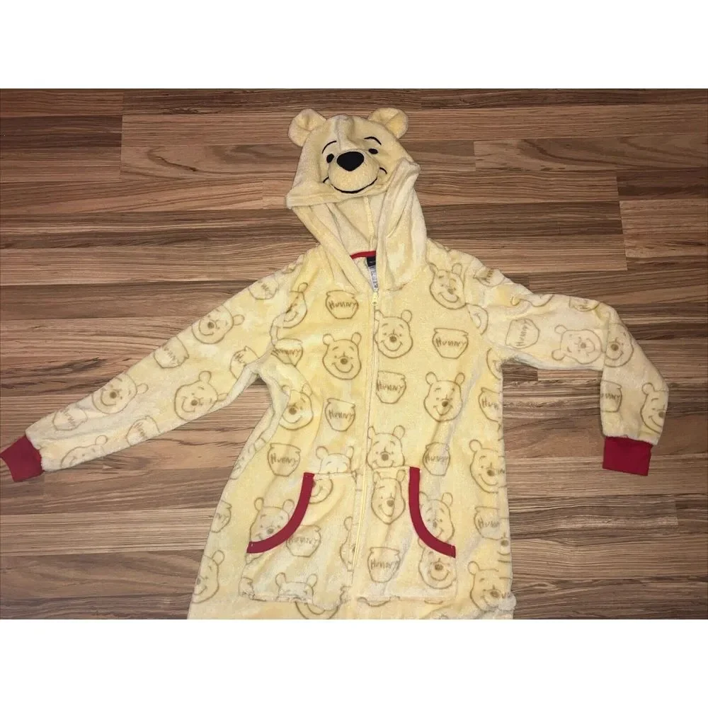 Disney Winnie the Pooh Suit Hooded Zip Costume‎ Adult One Piece Pajamas XS - Picture 2 of 5